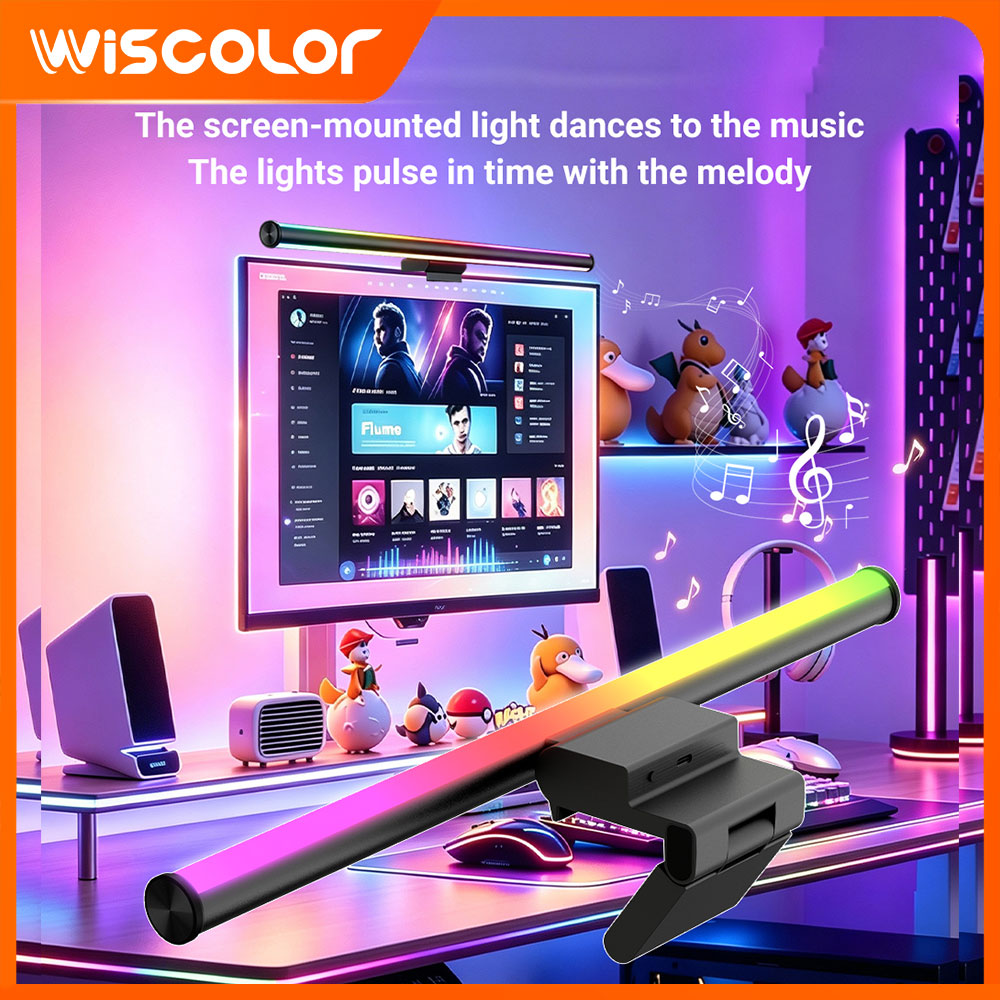 Setup Desk Monitor - RGBIC WLAN-Steuerung Monitorleuchte Dimmbare LED-Leuchten Stufenlose